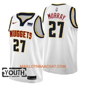 Maillot NBA Denver Nuggets Jamal Murray 27 2018-2019 Nike Blanc Swingman - Enfant